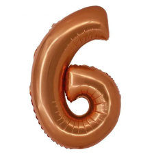 Számok Copper, Réz 6-os szám fólia lufi 76 cm party kellék
