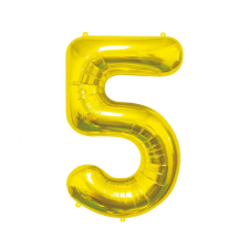 Számok Gold, Arany 5-ös szám fólia lufi 85 cm party kellék