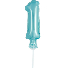 Számok Kék 1-es Light Blue szám fólia lufi tortára 13 cm party kellék