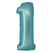 Számok Light Blue Matt, Kék 1-es szám fólia lufi 76 cm party kellék