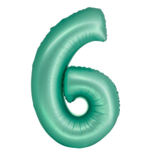 Számok Mint Matt, Menta 6-os szám fólia lufi 76 cm party kellék
