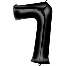 Számok Óriás 7-es szám Fólia lufi, Black 88*55 cm party kellék