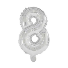 Számok Óriás 8-as Silver szám Fólia lufi 85 cm party kellék