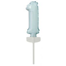 Számok Pastel Blue, Kék 1-es szám fólia lufi tortára 13 cm party kellék