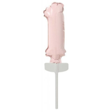 Számok Pastel Pink, Rózsaszín 1-es szám fólia lufi tortára 13 cm party kellék