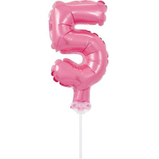 Számok Pink, Rózsaszín 5-ös szám fólia lufi tortára 13 cm party kellék