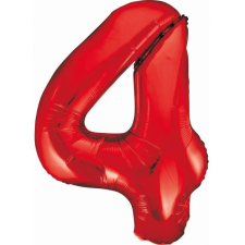 Számok Piros 4-es Red szám fólia lufi 85 cm party kellék