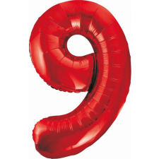 Számok Piros 9-es Red szám fólia lufi 85 cm party kellék