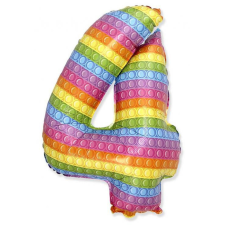 Számok Pop It 4-es szám fólia lufi 69 cm party kellék