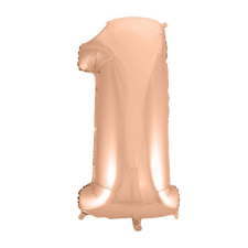 Számok Rose Gold 1-es szám fólia lufi 92 cm party kellék