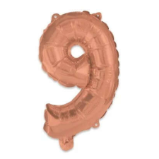 Számok Rose Gold 9-es szám fólia lufi 95 cm party kellék