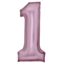 Számok Rózsaszín Lustre Pastel Pink 1-es szám fólia lufi 86 cm party kellék