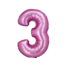 Számok Satin Pink, Rózsaszín 3-as szám fólia lufi 76 cm party kellék