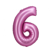Számok Satin Pink, Rózsaszín 6-os szám fólia lufi 76 cm party kellék