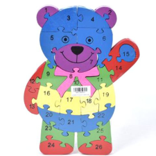 Számos és betűs fa oktató maci puzzle puzzle, kirakós