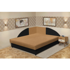  Szandra saroktámlás franciaágy fekete és okker szövet lenyűgöző 4 méretben ágy és ágykellék