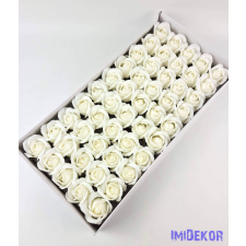 Szappanrózsa fej 50 db/doboz 5,5x6,5 cm - Fehér dekorációs kellék