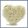  Szappanvirág ajándékcsokor - 13 krém színű rózsa - szív alakú GSFB-08