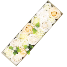  Szappanvirágok ajándékdobozban - fehér szappan