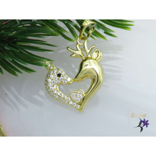  Szarvas és párja medál sziv alakban-14K medál