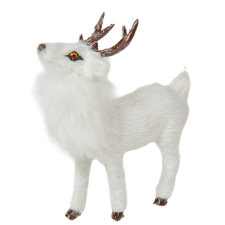  Szarvas fehér prémium M10cm dekorációs kellék