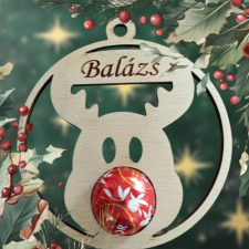  Szarvasfej függő, csokigolyós dekorációs kellék