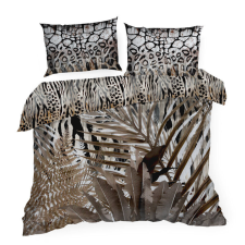  Szatén lepedők 160x200 Eva 14 bézs barna párduc Eva Minge Eurofirany lakástextília