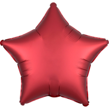 Szatén Silk Dark Red csillag fólia lufi 48 cm party kellék