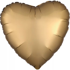 Szatén Silk Gold szív fólia lufi 43 cm party kellék