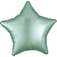 Szatén Silk Mint Green csillag fólia lufi 48 cm party kellék