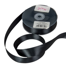  Szatén szalag Black 25mmx50m dekorációs kellék