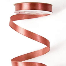  Szatén szalag bronz rozé, szélessége: 12 mm.  Az ár egy méterre vonatkozik dekorációs kellék
