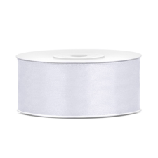  Szaténszalag, fehér, 25mm/25m (1 db / 25 lm) dekorációs kellék