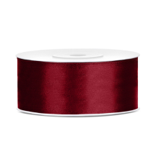  Szaténszalag, mélyvörös, 25mm/25m (1 db / 25 lm) dekorációs kellék