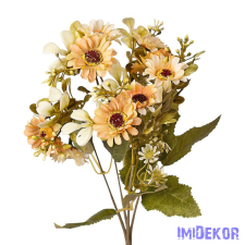  Százszorszép 5 ágú selyemvirág csokor 31cm - Krém dekorációs kellék