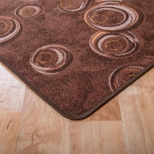 Szegett szőnyeg 200x200 cm – Barna színben kör mintával lakástextília