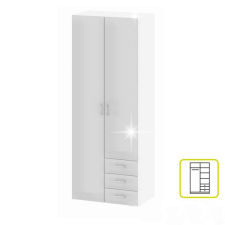  szekrény, 2 -ajtós, fehér extra magasfényű, GWEN 70425 bútor