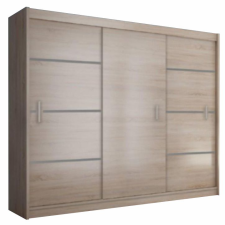  Szekrény tolóajtóval, tölgy sonoma/szürke, MERINA 250 bútor