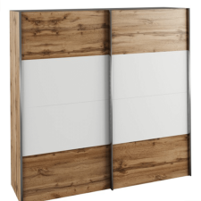  Szekrény tolóajtóval, tölgy wotan/fehér, GABRIELA NEW bútor