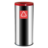  Szelektív, luxus kivitelű, rozsdamentes hulladéktároló, szemetes piros színben, Fém hulladéknak 45 l 7181-6