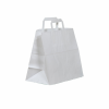  Széles talpú elviteles papírtáska 32x27+17 cm fehér