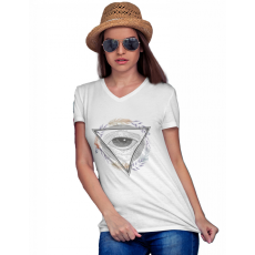  Szem háromszög - Női V Nyakú Póló