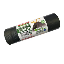  Szemeteszsák, újrahasznosított húzófüles, 130 l, 10 db, 75x100 cm, 32 µ, MAZZINI, fekete tisztító- és takarítószer, higiénia