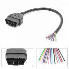 Szerelhető OBD2 kábel 16pin csatlakozó 30cm - male mérőműszer