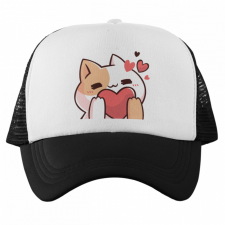 Szerelmes cuki cica Emoji - Trucker Hálós Baseball Sapka női sapka