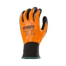  Szerelőkesztyű duplarétegű végig narancs nitril mártott, 8-as (1NIFB08) védőkesztyű