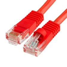 Szerelt patch kábel UTP Cat5e 3 m PVC PIROS kábel és adapter