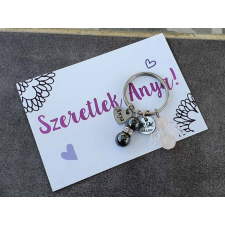 Szeretlek Anya kulcstartó hematittal kulcstartó