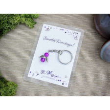  Szeretlek Keresztanya lila angyal medálos kulcstartó kulcstartó
