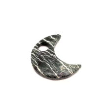 Szerpentin medál átfúrt félhold 30mm medál